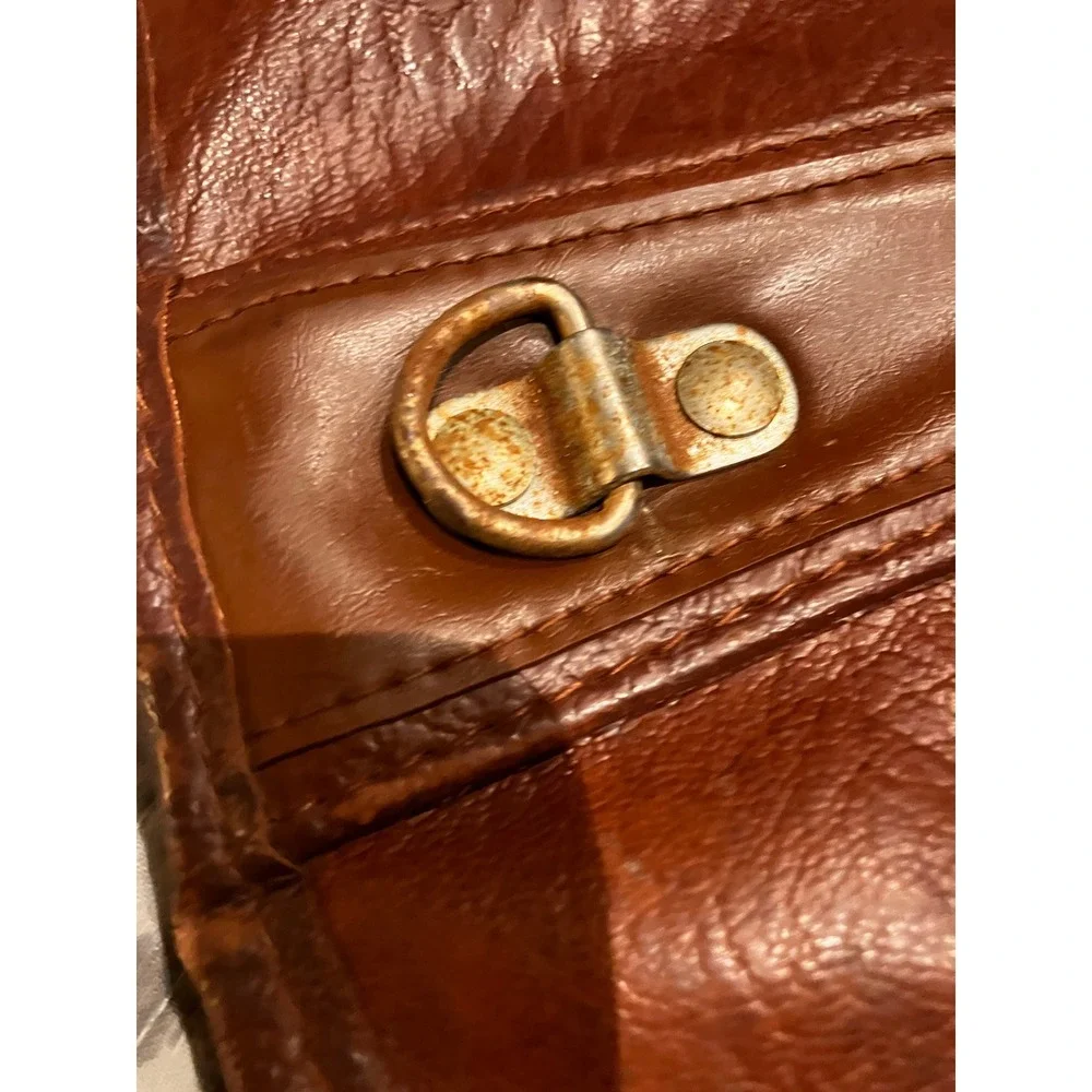 American‎ Tourister Vintage Brown Faux Leather Bi-Fold Garment Bag Travel Suit